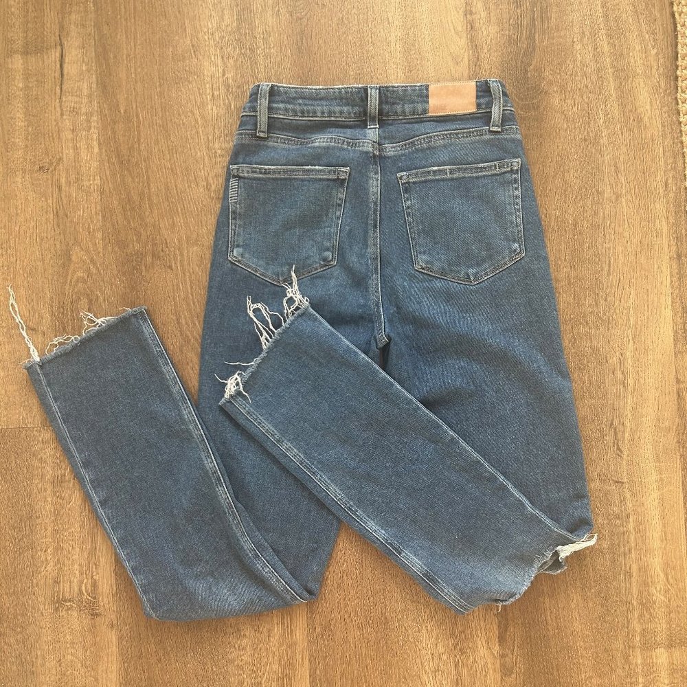 Paige Bootcut Stretch Denim Jeans - Medium Wash Size 26
